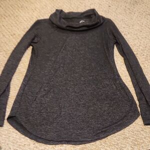 Maurices Charcoal Cowl Neck Tunic Top with pockets NWOT